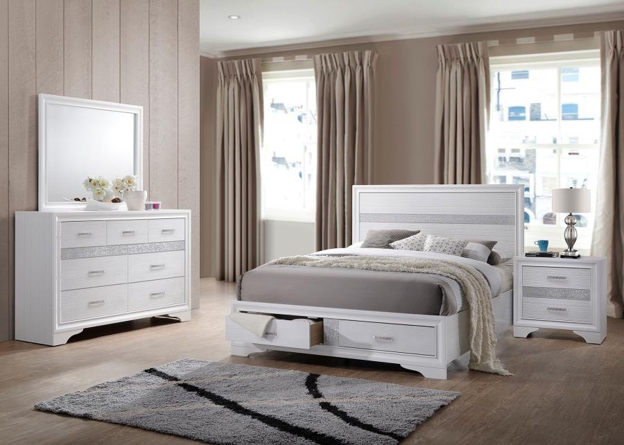 Miranda White 4-Piece California King Platform Storage Bedroom Set by Coaster at Eve Furniture