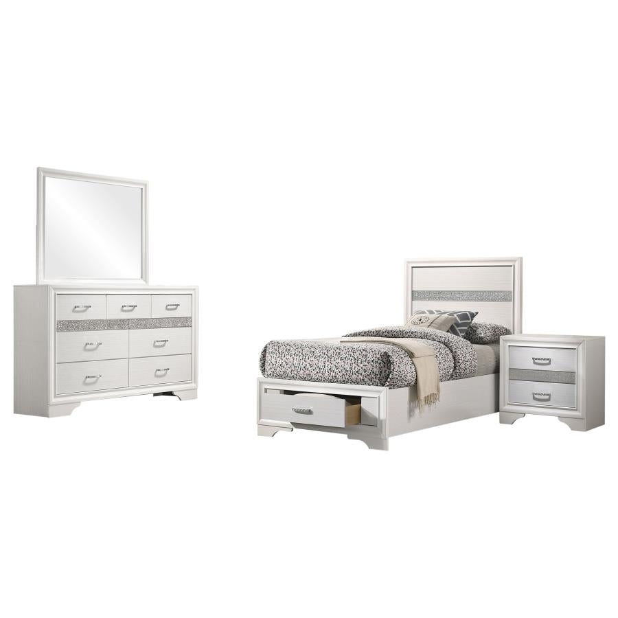 Miranda White 4-Piece Twin Storage Bedroom Set