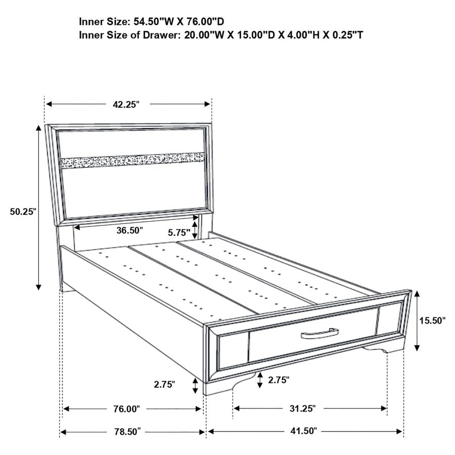 Miranda White 5-Piece Twin Storage Bedroom Set