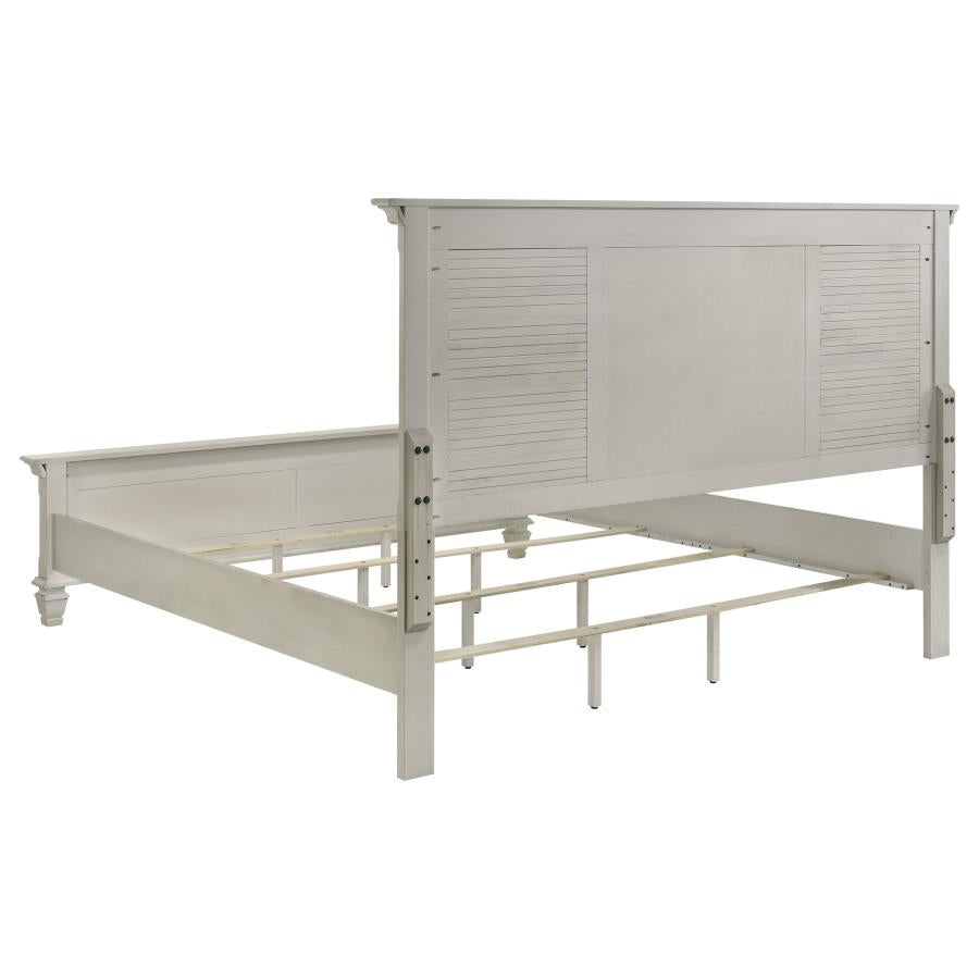 Franco Distressed White 4-Piece Eastern King Bedroom Set by Coaster at Eve Furniture