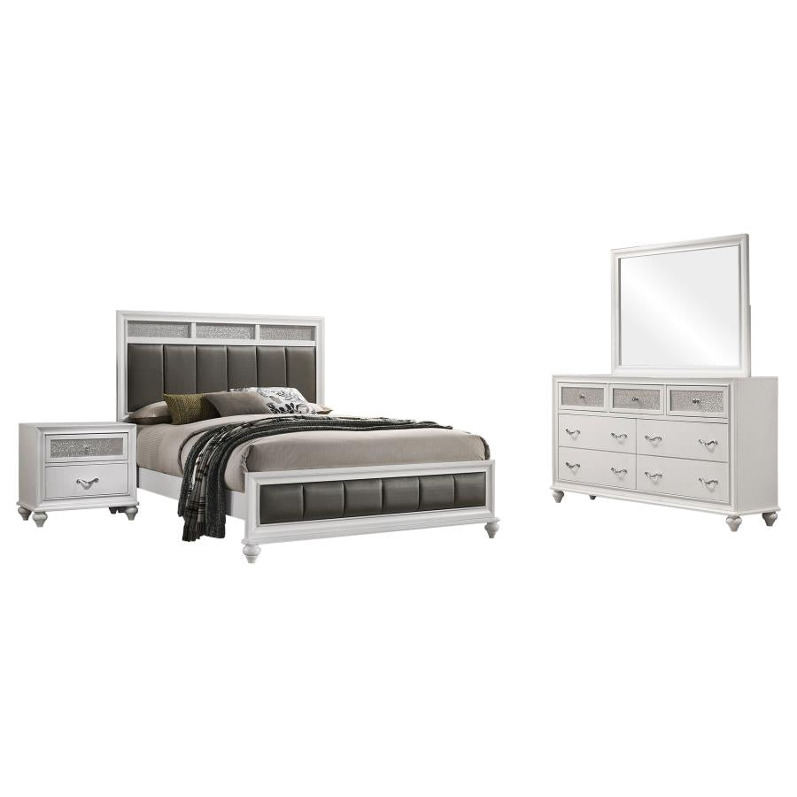 Barzini White 4-Piece California King Panel Bedroom Set by Coaster at Eve Furniture