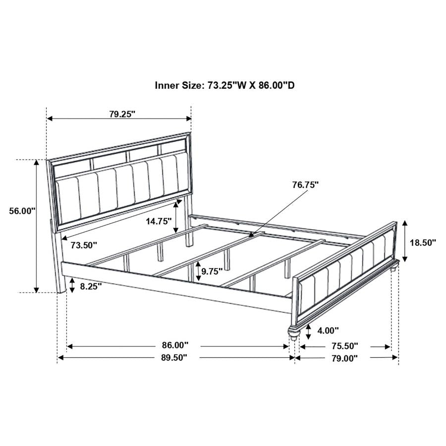 Barzini White 5-Piece California King Panel Bedroom Set by Coaster at Eve Furniture
