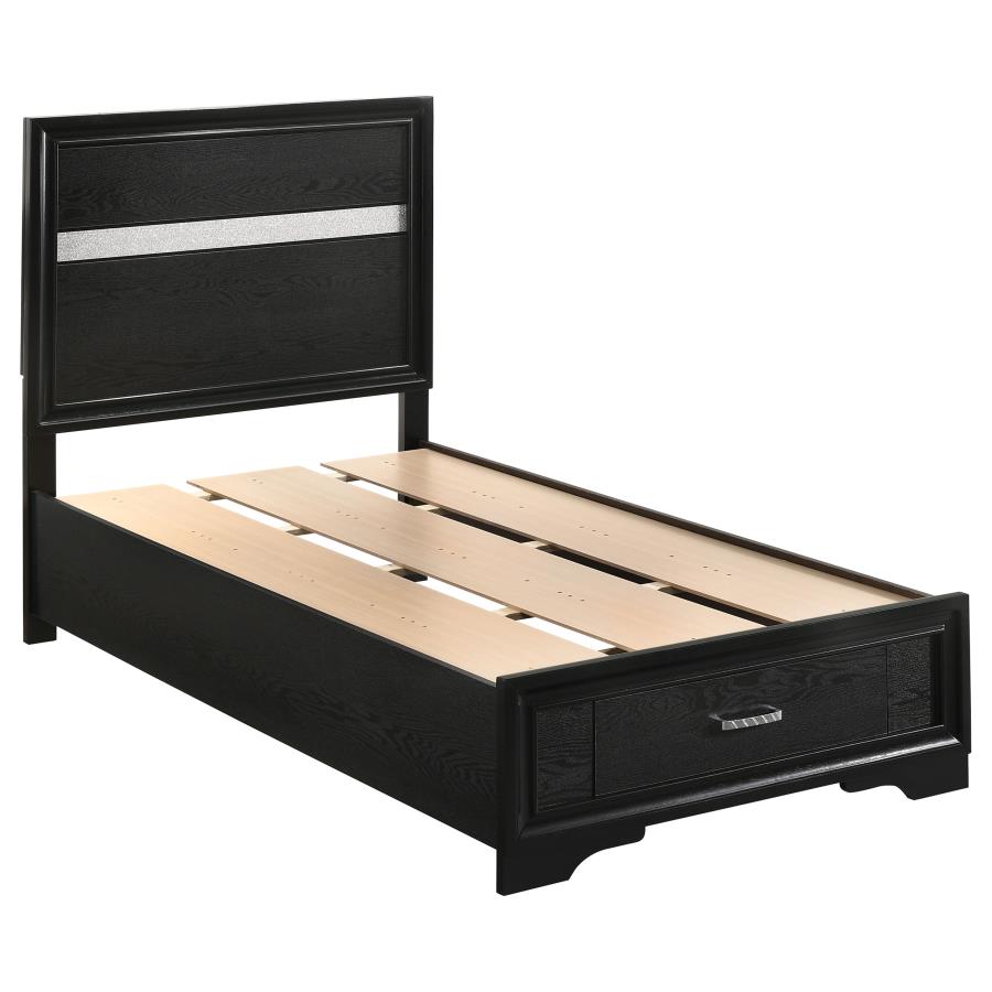 Miranda Black 4-Piece Twin Storage Bedroom Set