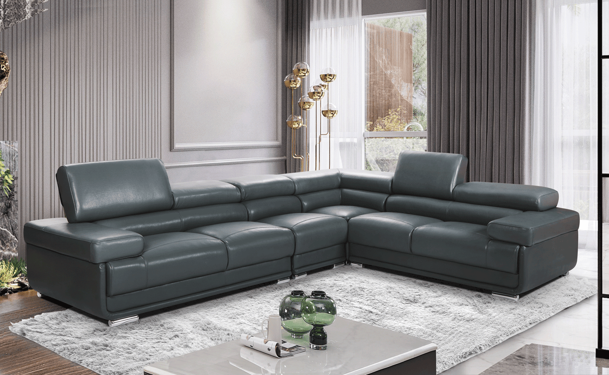 2119 Sectional with Extra Chair- Dark Grey, Composition 2 by ESF Furniture at Eve Furniture