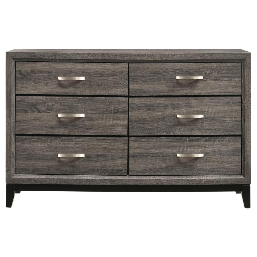 Juego de dormitorio de 4 piezas con panel completo Watson Grey Oak