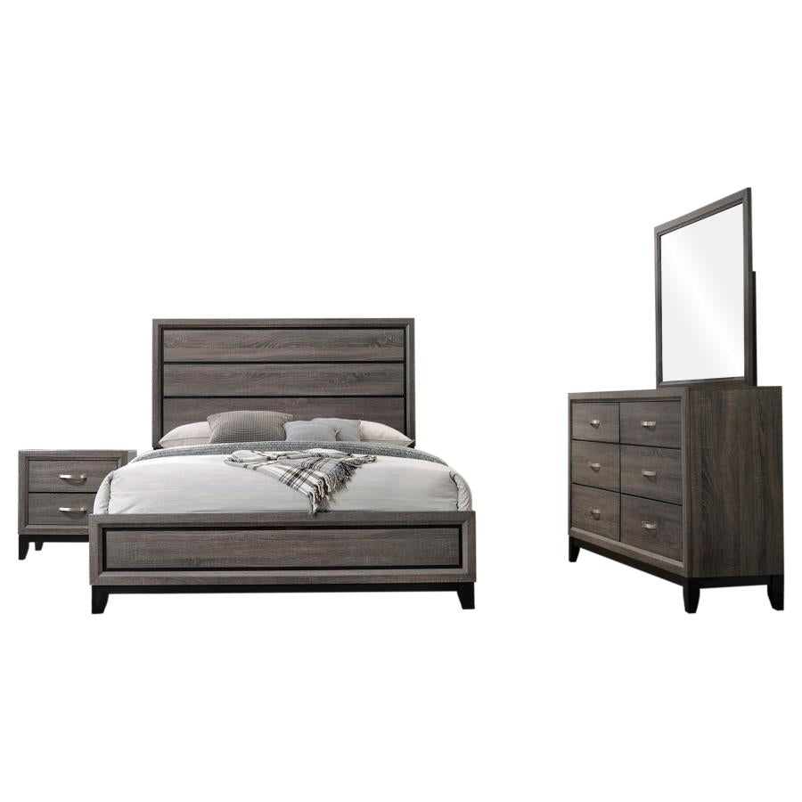 Watson Gray Oak/Black 4-Piece Eastern King Bedroom Set by Coaster at Eve Furniture