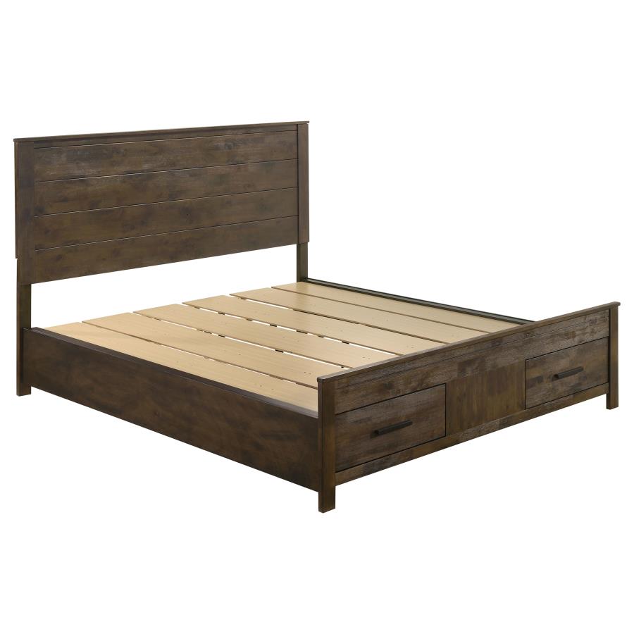 Woodmont Rustic Golden Brown 4-Piece California King Storage Bedroom Set by Coaster at Eve Furniture