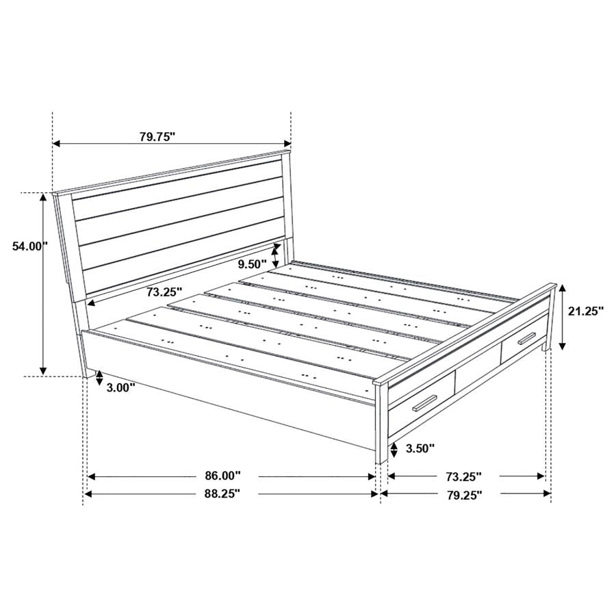 Woodmont Rustic Golden Brown 4-Piece California King Storage Bedroom Set by Coaster at Eve Furniture