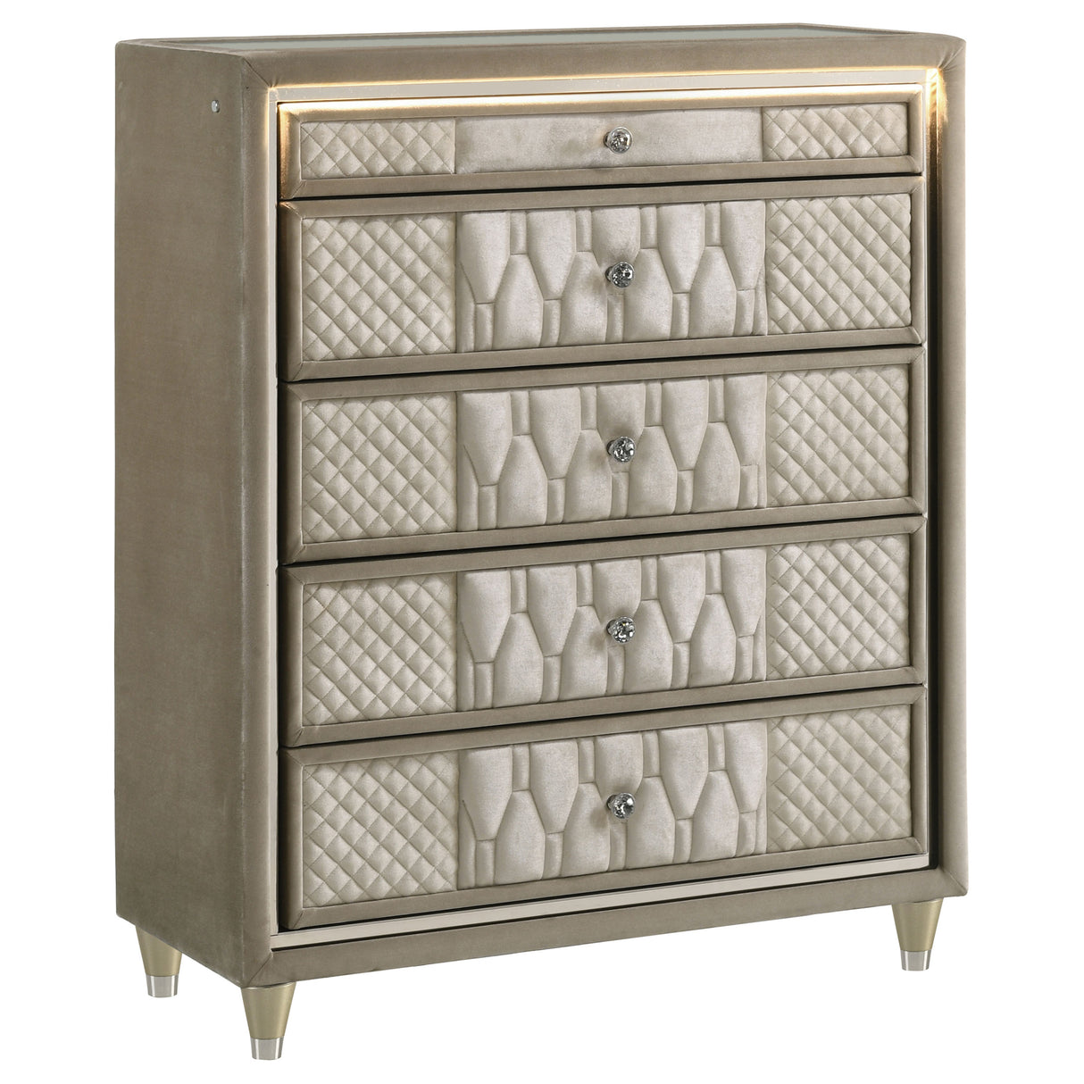 Lorient Ivory and Camel 5-Piece California King Bedroom Set by Coaster at Eve Furniture