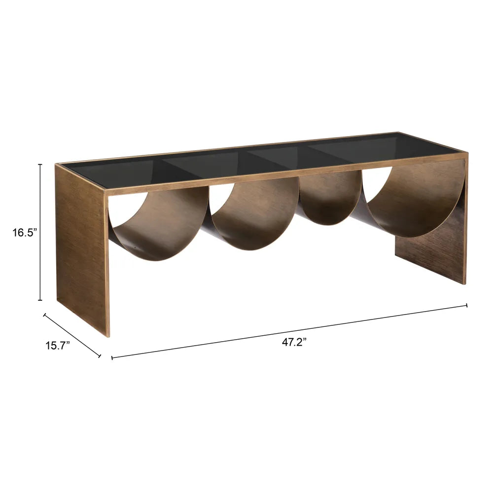 Reed Coffee Table Brass & Black - Image 9