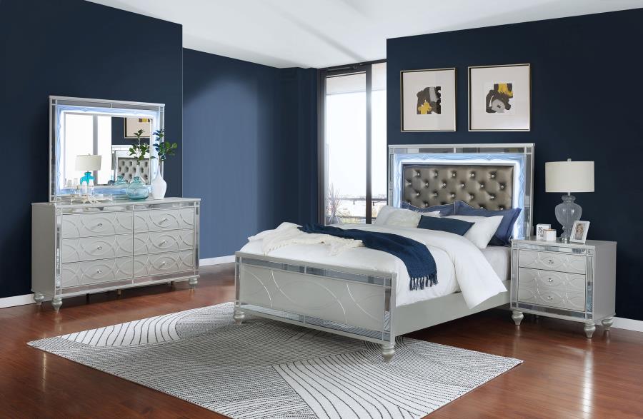 Gunnison Silver Metallic 4-piece California King Bedroom Set by Coaster at Eve Furniture