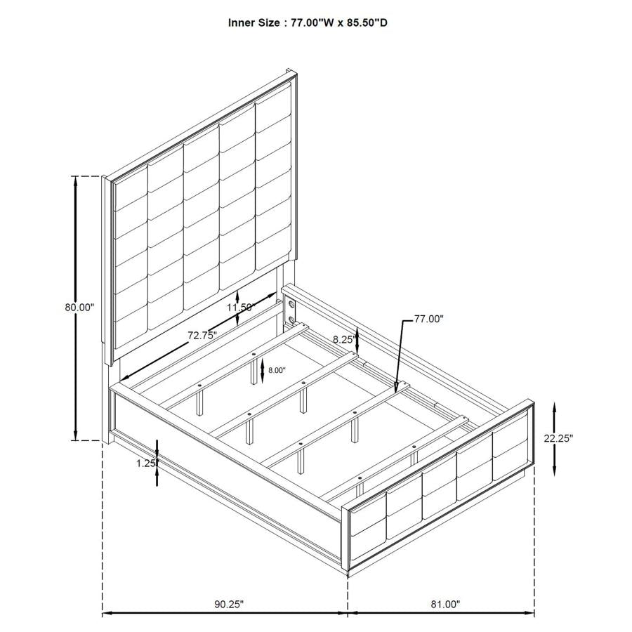 Juego de dormitorio California King Durango roble lavado de 4 piezas
