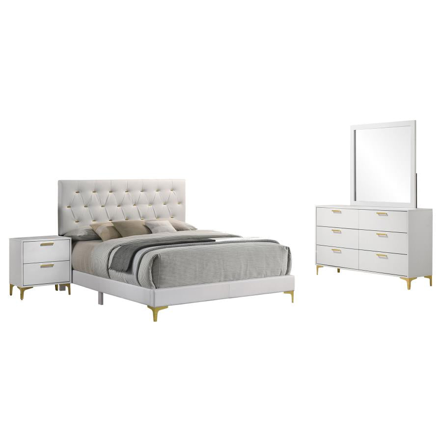 Juego de dormitorio Kendall White de 4 piezas tamaño California King