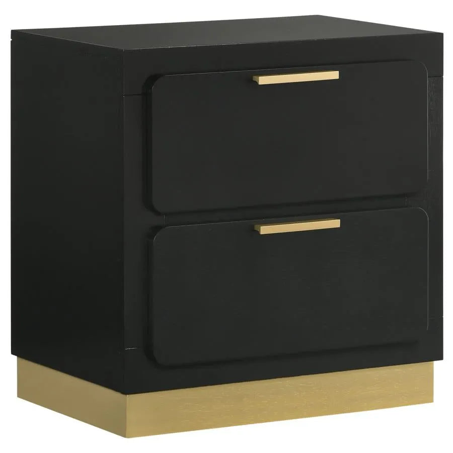 Caraway Black/Grey 4-Piece Queen Bedroom Set with LED Headboard by Coaster at Eve Furniture