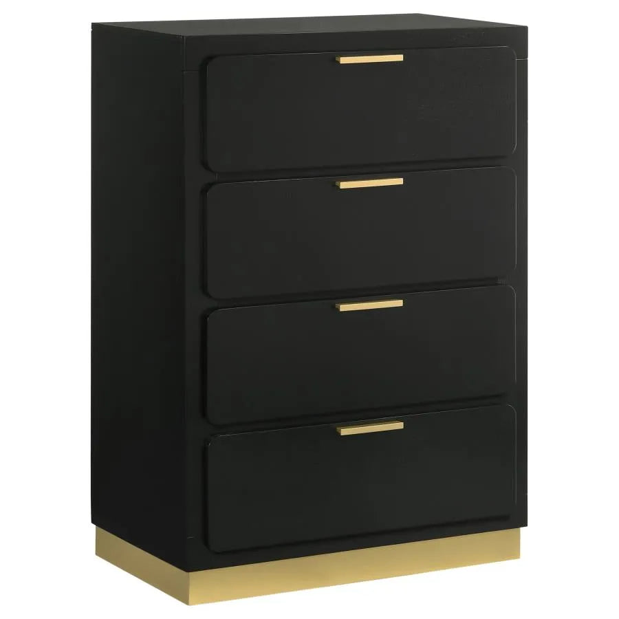 Caraway Black/Grey 5-Piece Queen Bedroom Set with LED Headboard by Coaster at Eve Furniture