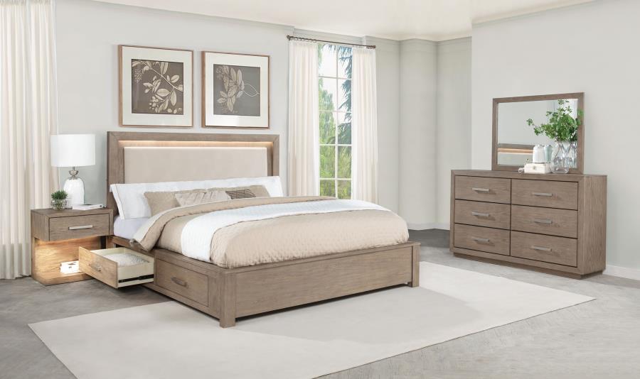 Juego de dormitorio Kenora Barley Brown de 4 piezas California King