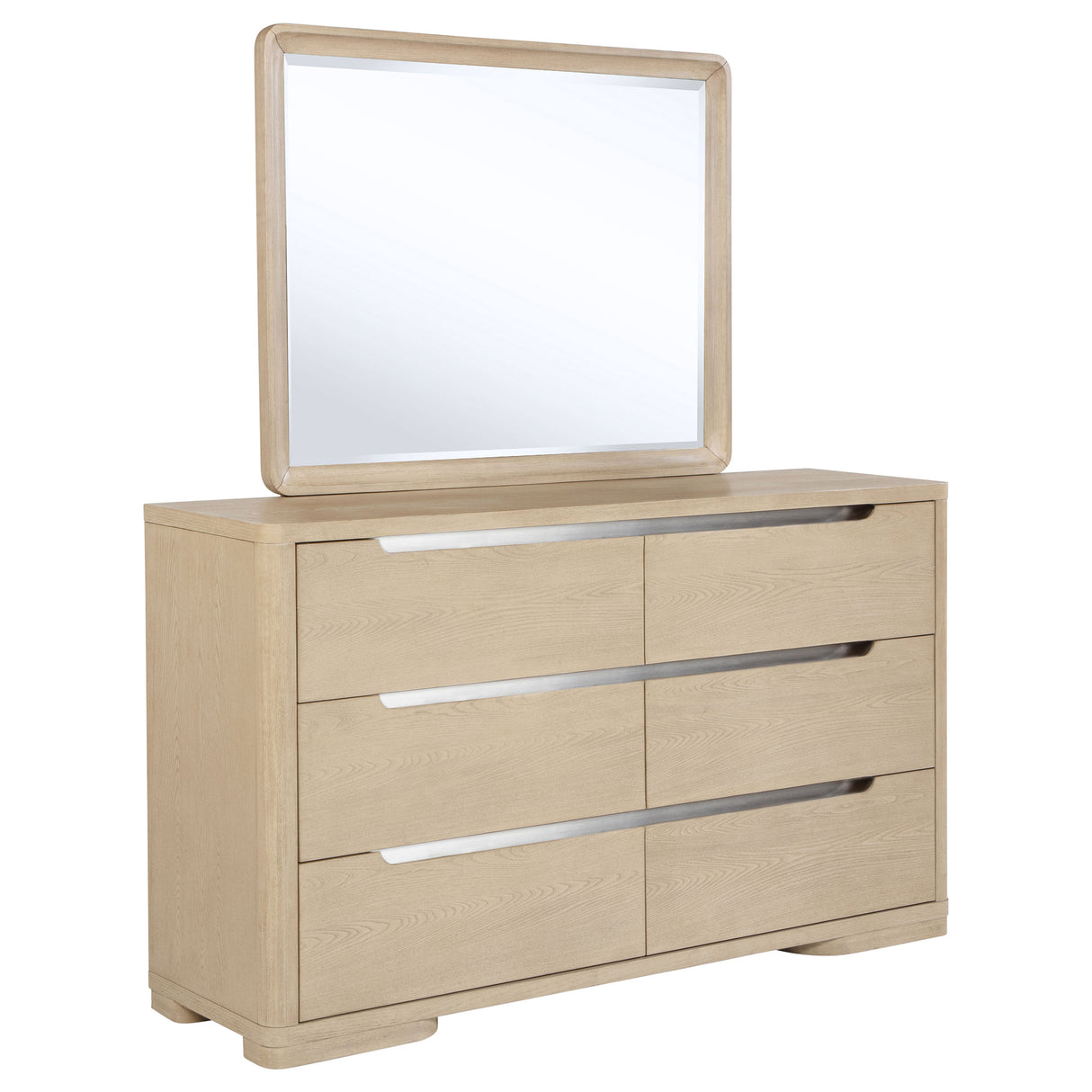 Ladera Light Elm 6-drawer Bedroom Dresser and Mirror