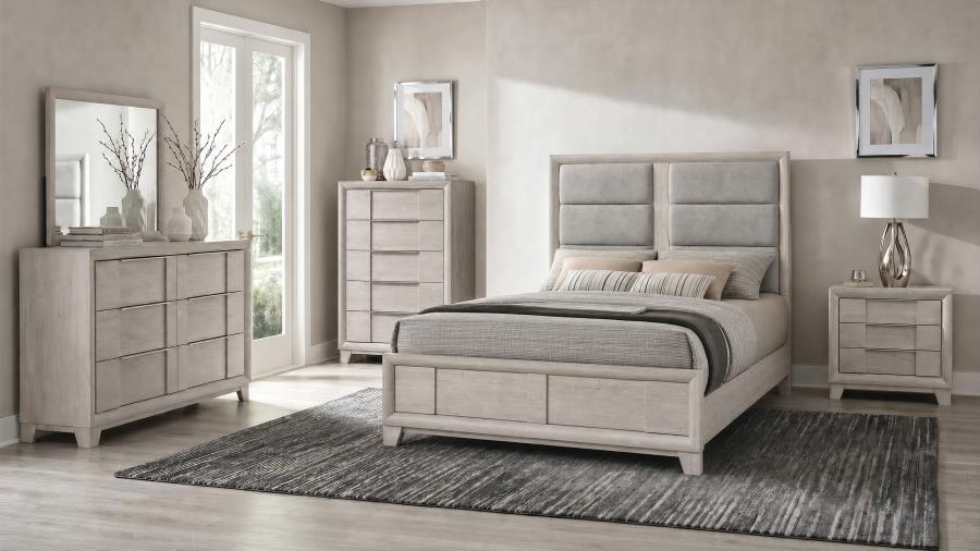 Farre Washed Grey 5-Piece Queen Bedroom Set by Coaster at Eve Furniture