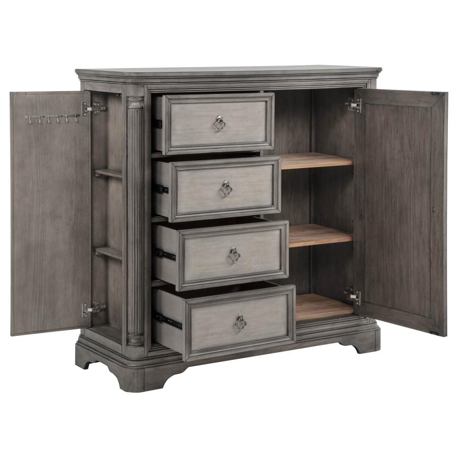Cresswell Weathered Taupe 4-drawer Door Chest with Hidden Storage by Coaster at Eve Furniture
