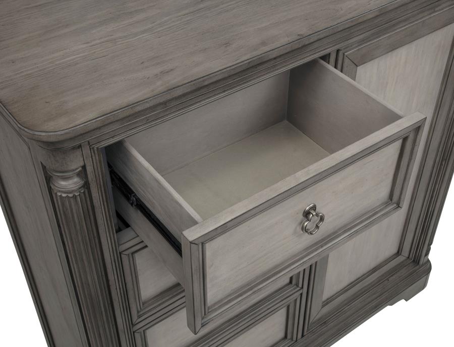 Cresswell Weathered Taupe 4-drawer Door Chest with Hidden Storage by Coaster at Eve Furniture