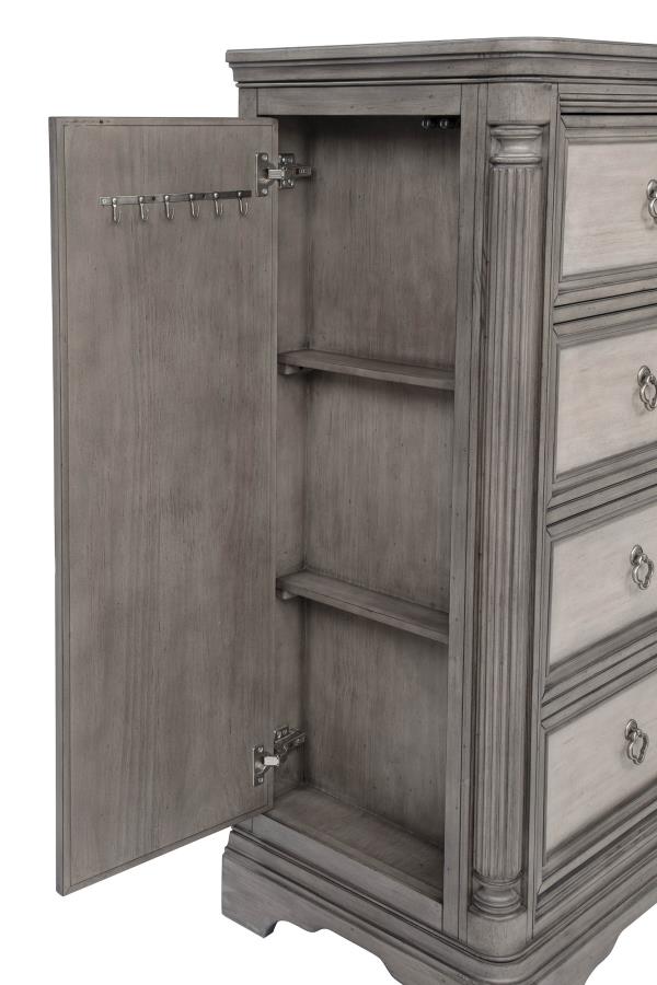 Cresswell Weathered Taupe 4-drawer Door Chest with Hidden Storage by Coaster at Eve Furniture