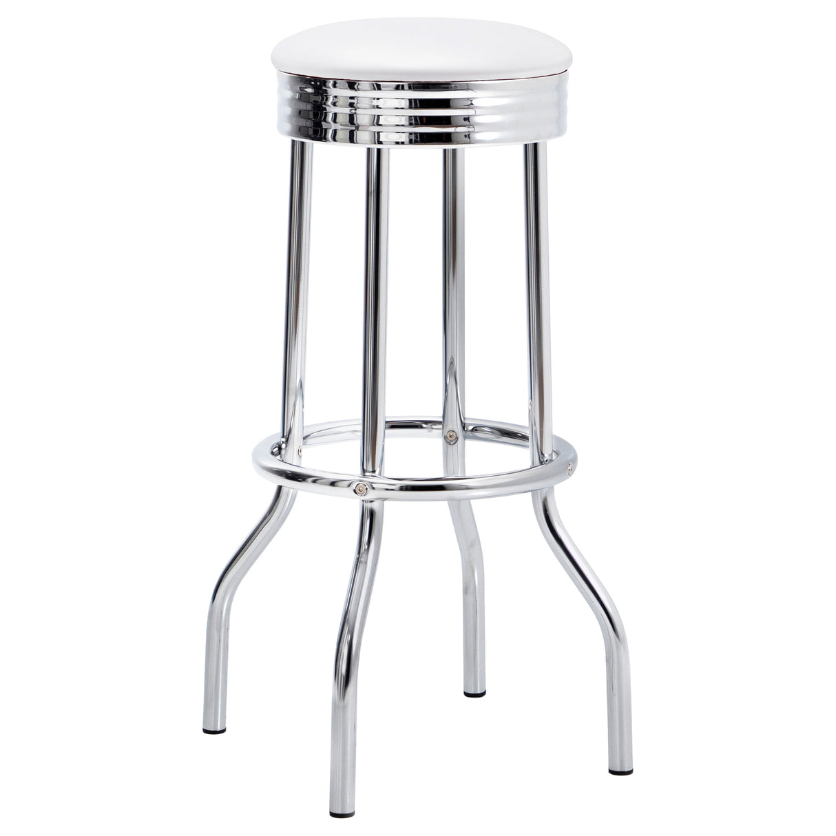 Retro White 3-Piece Round 1950s Bistro Pub Bar Table Set