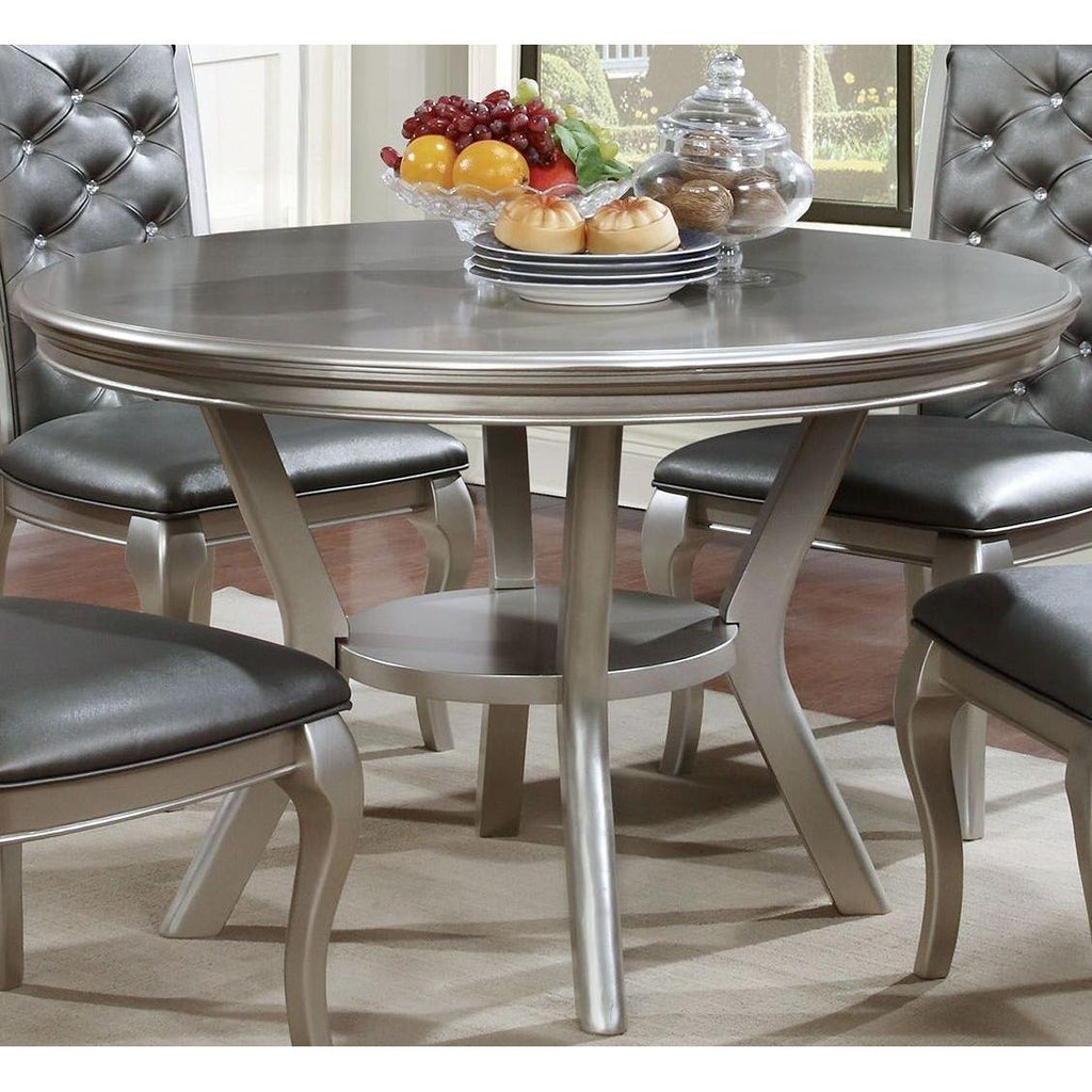 Amina Champagne Round Dining Table by Furniture of America at Eve Furniture