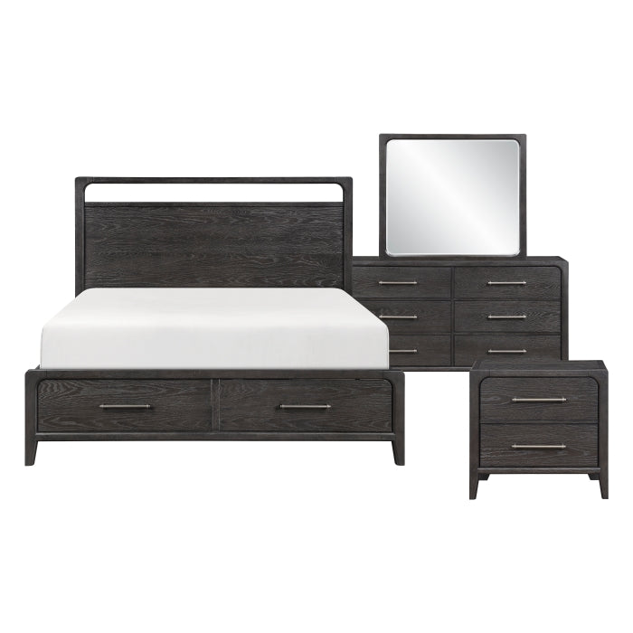 Elowen Black 4pc Set (QB+NS+DR+MR) by Homelegance at Eve Furniture