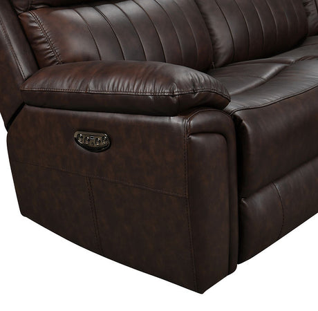 S7572 Fresno Leather Brown 6pcs power Sectional