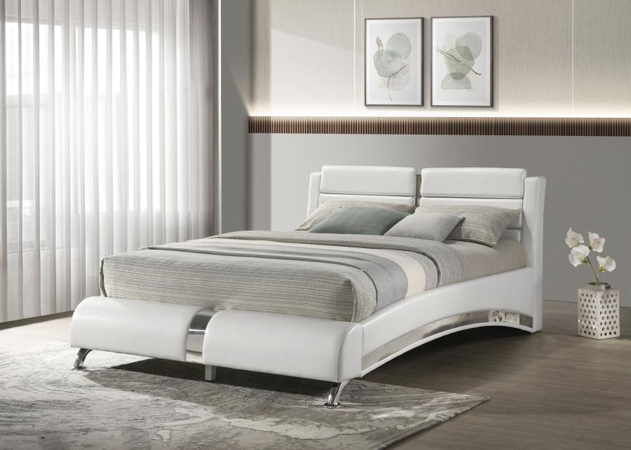 Jeremaine White Queen Upholstered Bed by Coaster at Eve Furniture