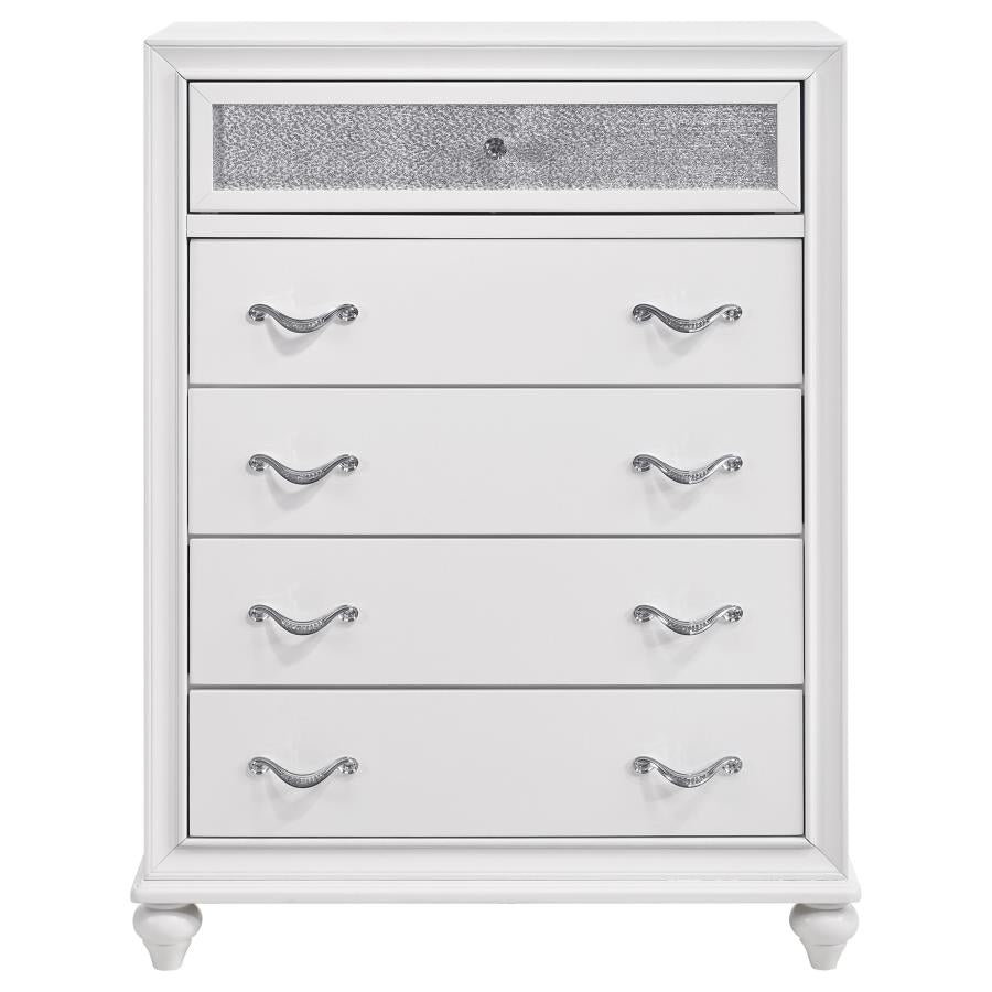 Barzini 5-piece California King Bedroom Set White by Coaster at Eve Furniture