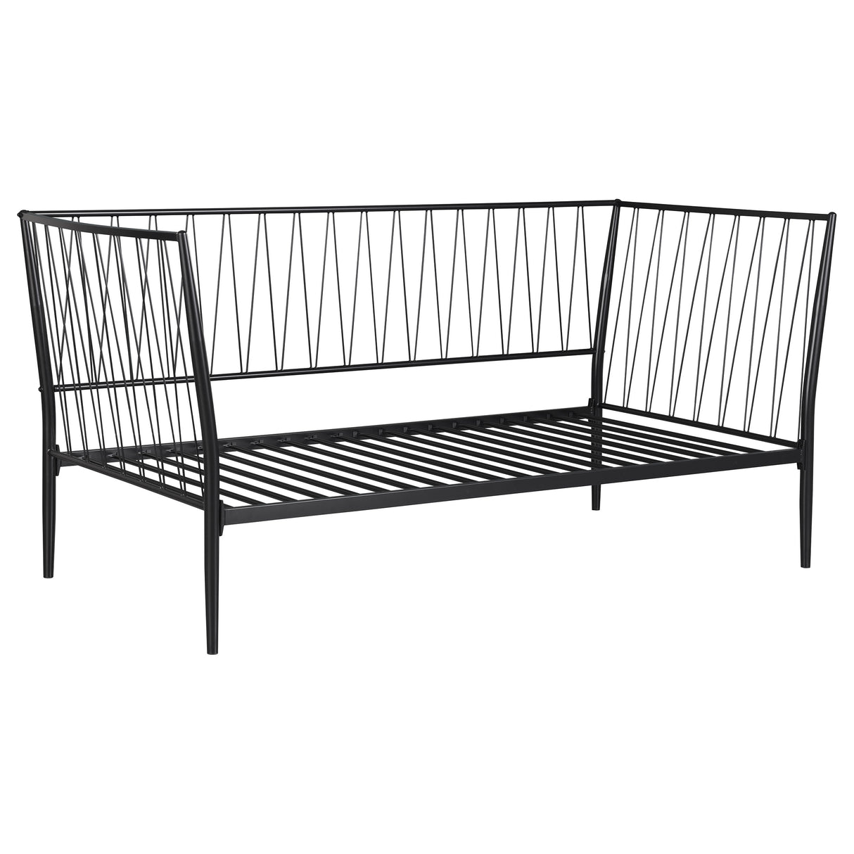 Richland Black Metal Twin Daybed Bed Frame Matte
