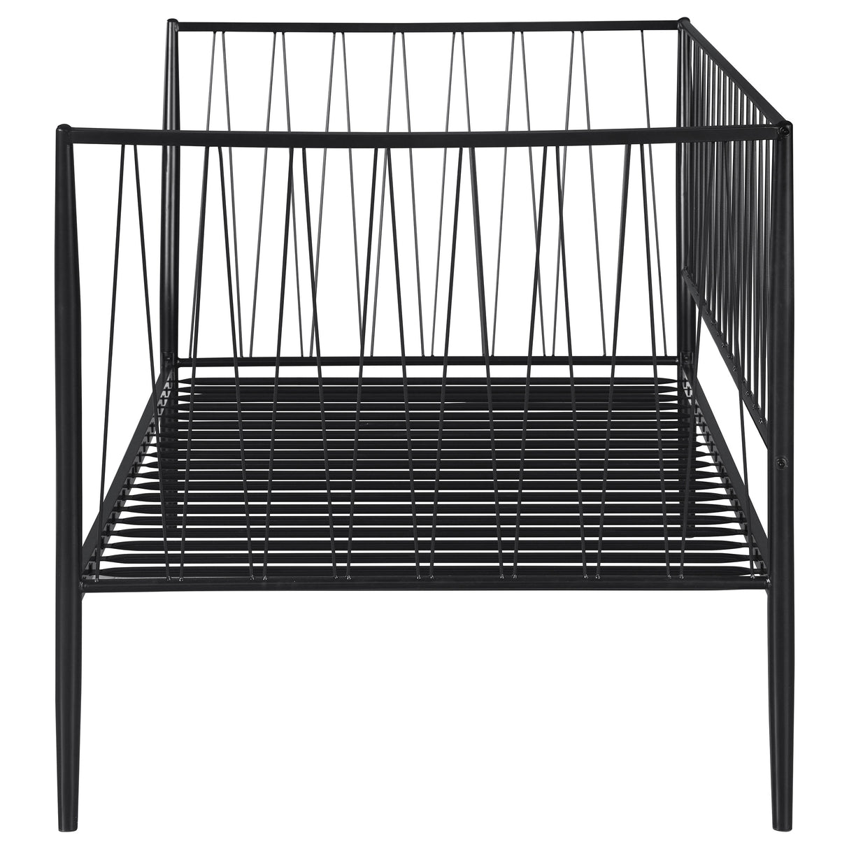 Richland Black Metal Twin Daybed Bed Frame Matte
