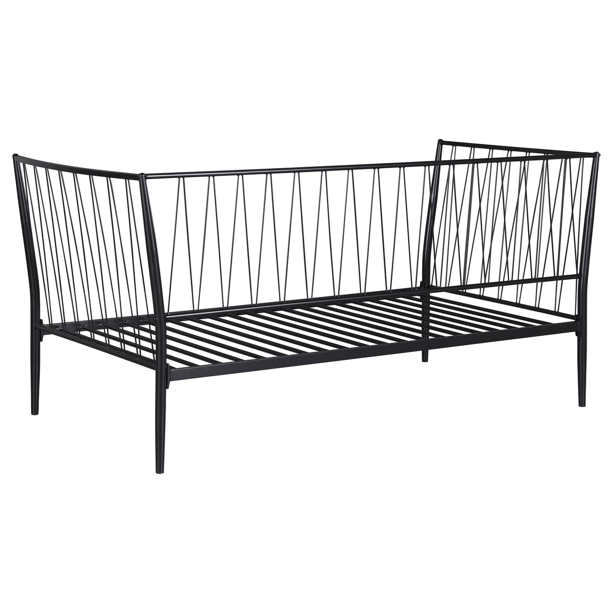 Richland Black Metal Twin Daybed Bed Frame Matte
