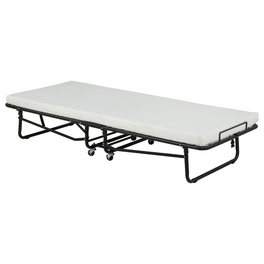 Massey Black Twin Folding Bed Frame with Memory Foam Mattress by Coaster at Eve Furniture