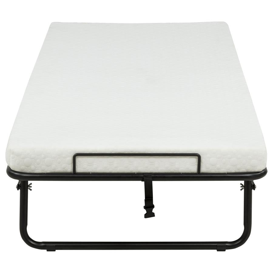 Massey Black Twin Folding Bed Frame with Memory Foam Mattress by Coaster at Eve Furniture
