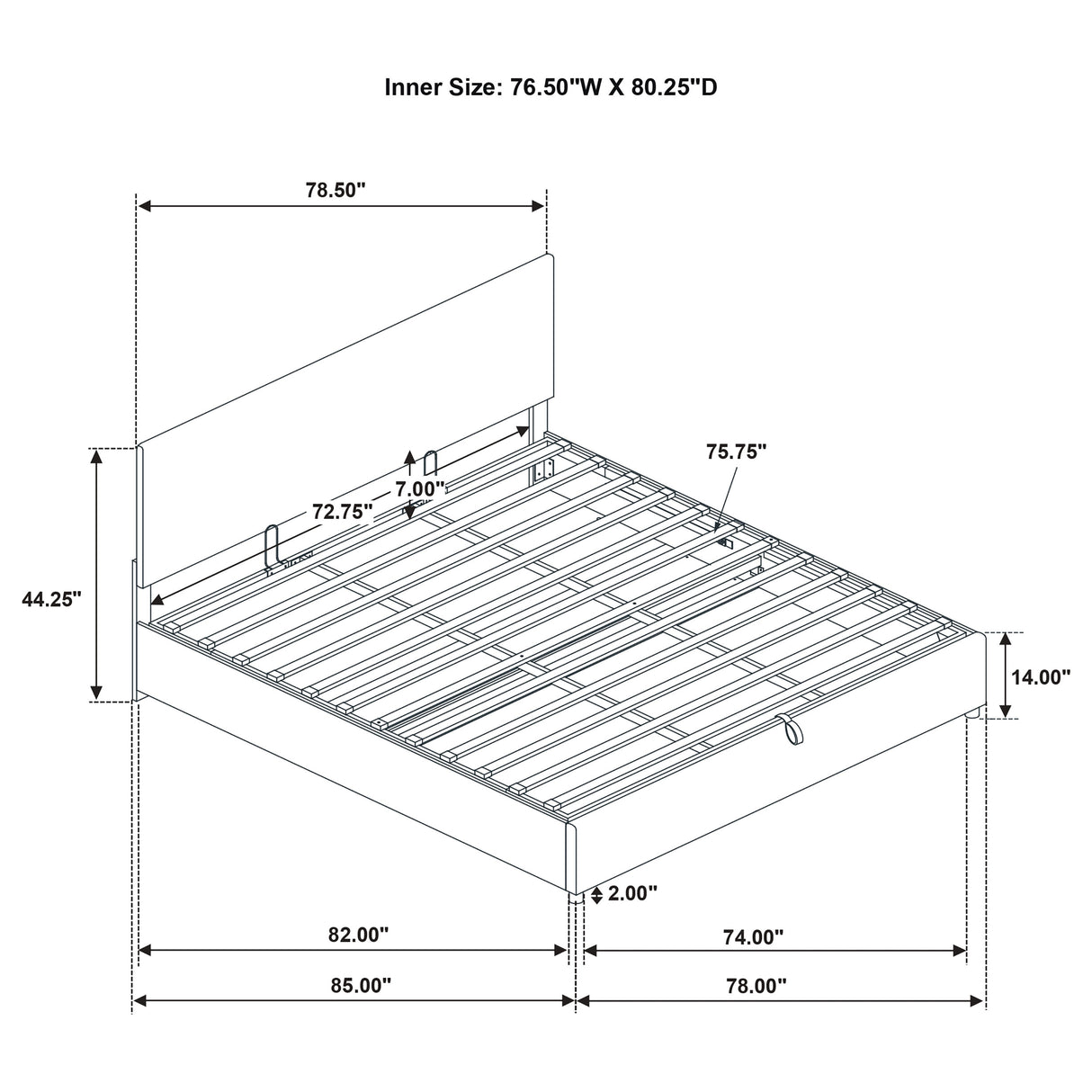Reeves Beige Upholstered Eastern King Lift-Top Storage Platform Bed