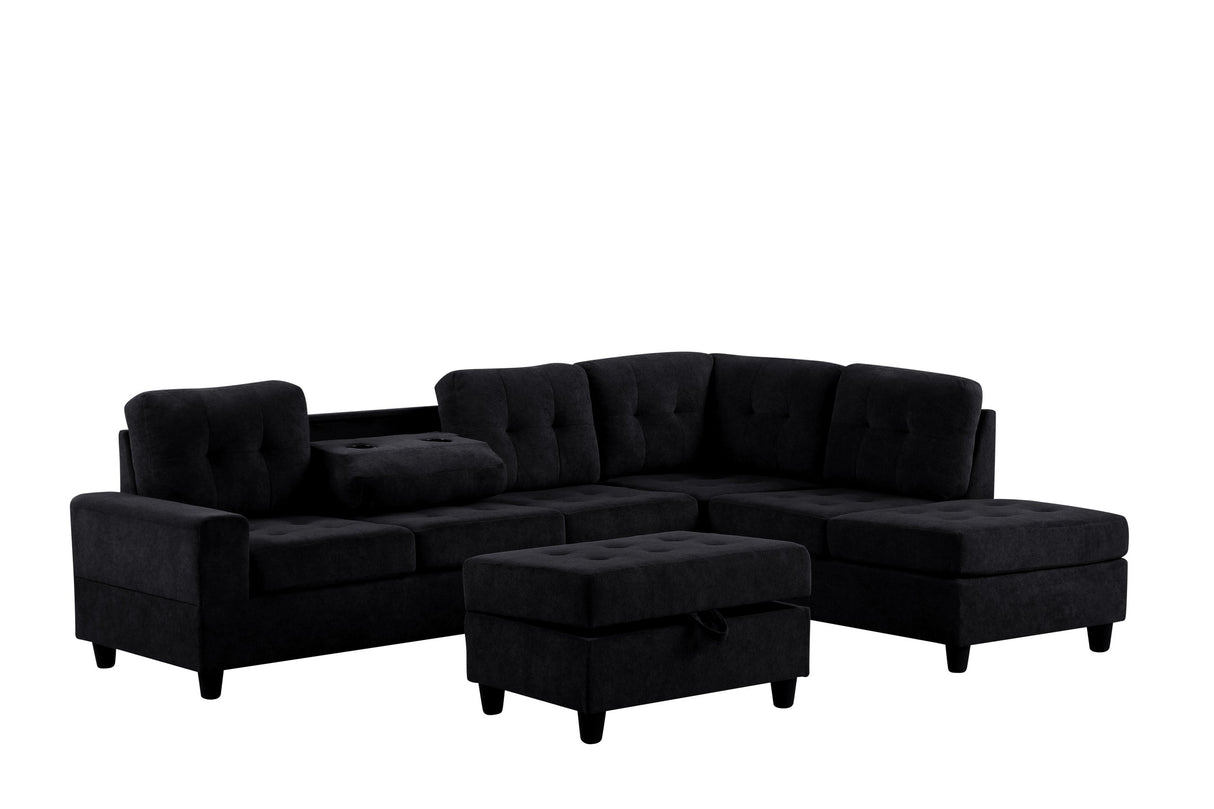 Looma Reversible Sectional & Ottoman by Happy Homes at Eve Furniture