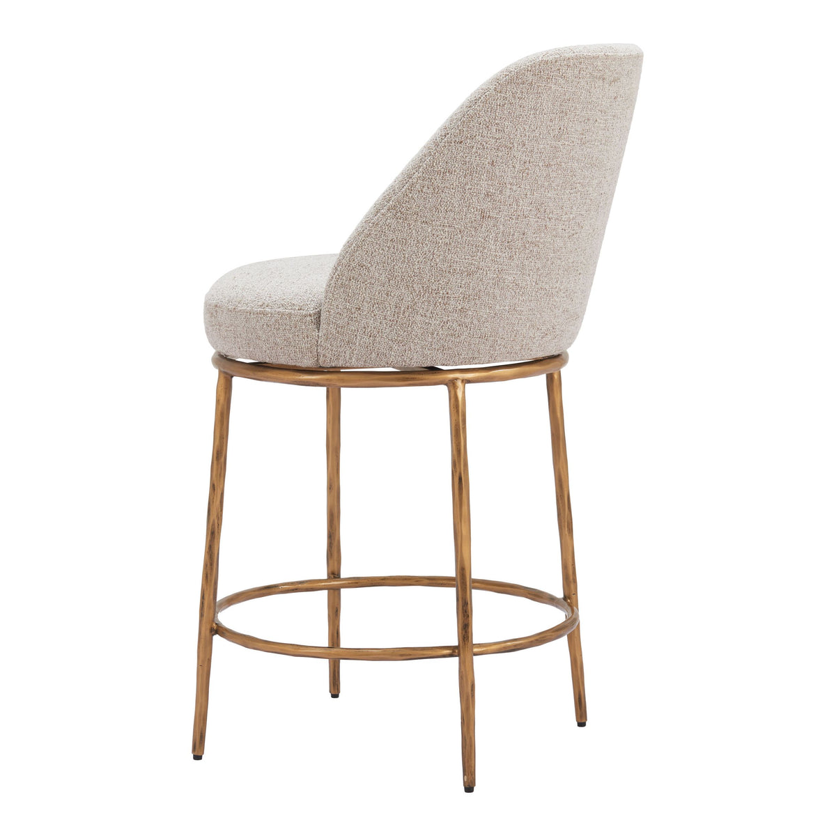 Nordhavn Swivel Counter Stool Beige & Gold - Image 6