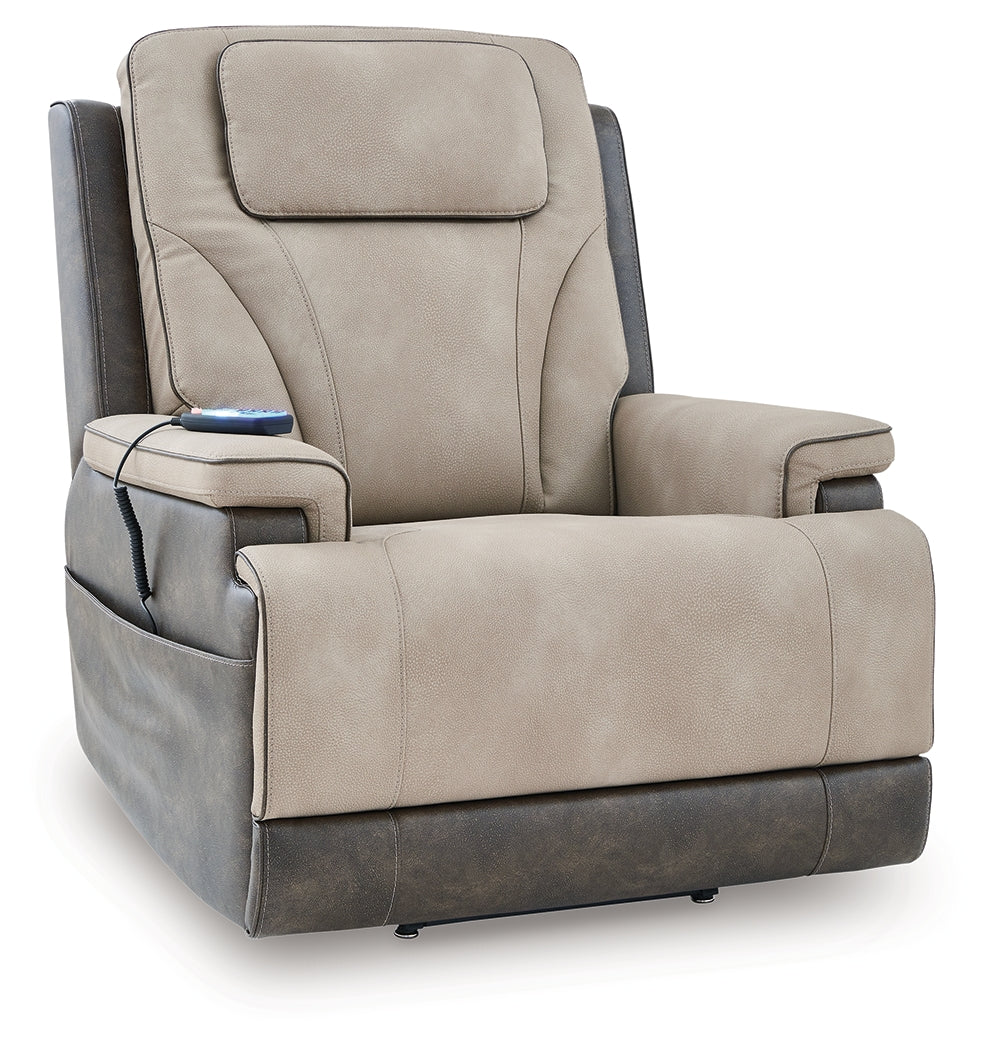 4Z-Peaceful Pause Sand Power Lift Recliner by Ashley at Eve Furniture