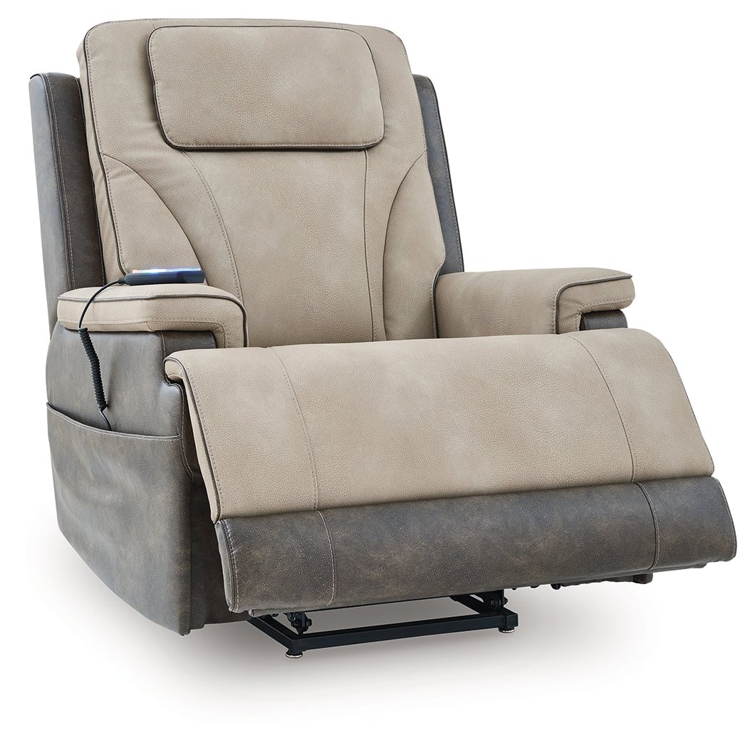 4Z-Peaceful Pause Sand Power Lift Recliner by Ashley at Eve Furniture