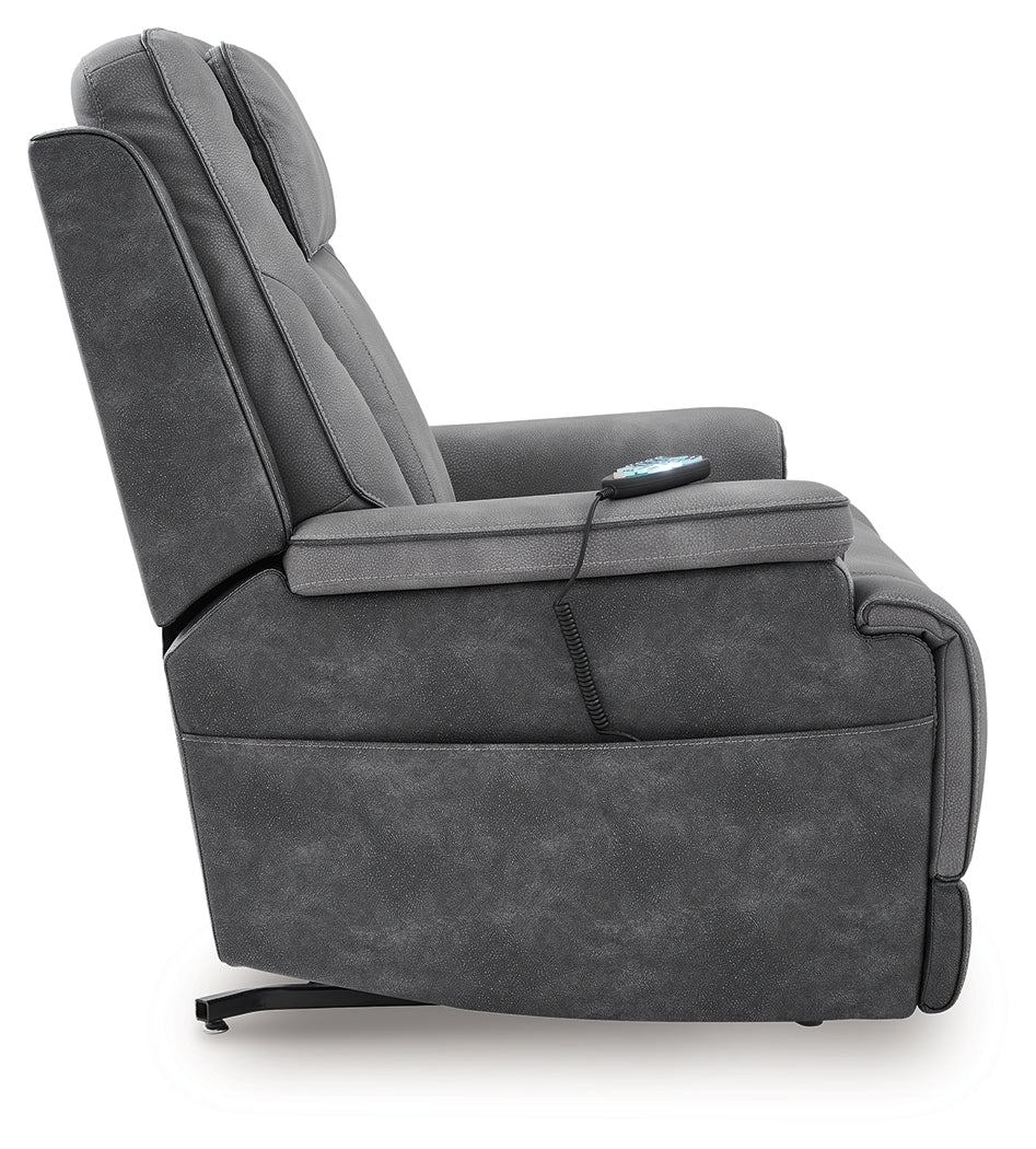 4Z-Peaceful Pause Slate Power Lift Recliner by Ashley at Eve Furniture
