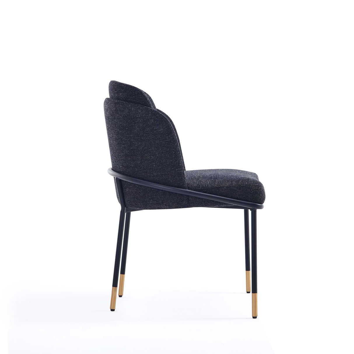 5-Piece Hathaway 47.24 Round Dining Set in Black with 4 Flor Dining Chairs in Black by Manhattan Comfort at Eve Furniture