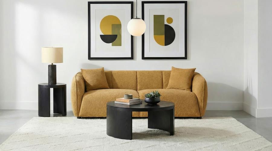 Aleisha Mustard Yellow Chenille Upholstered Sofa by Coaster at Eve Furniture