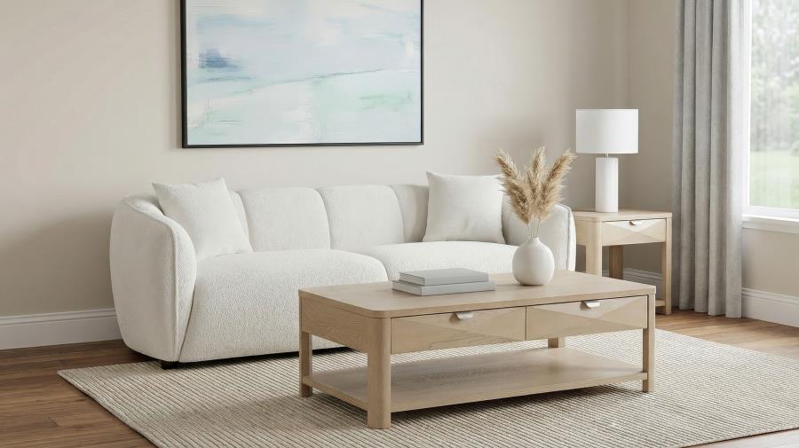 Aleisha Ivory Chenille Upholstered Sofa by Coaster at Eve Furniture