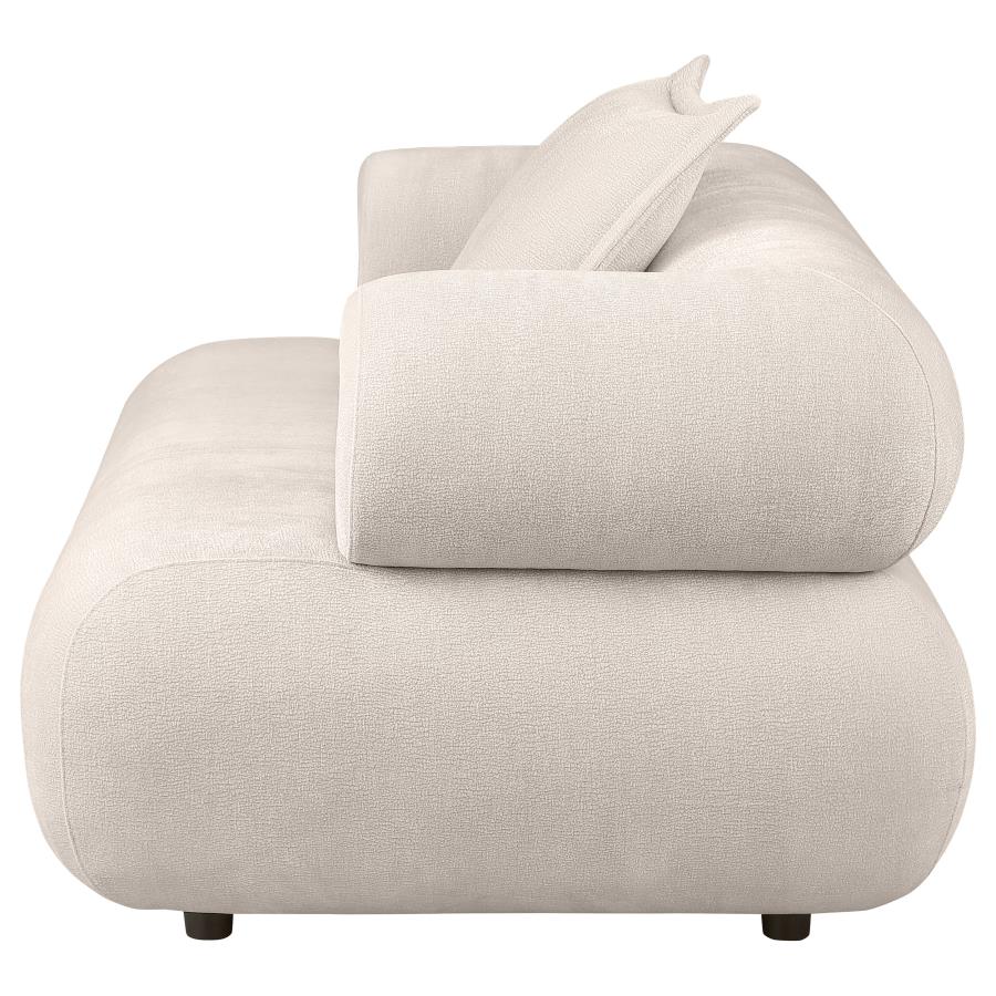 Eskola Ivory Chenille Accent Chair with Rounded Shelter Arms by Coaster at Eve Furniture