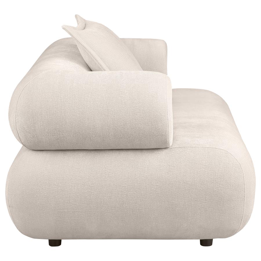 Eskola Ivory Chenille Accent Chair with Rounded Shelter Arms by Coaster at Eve Furniture