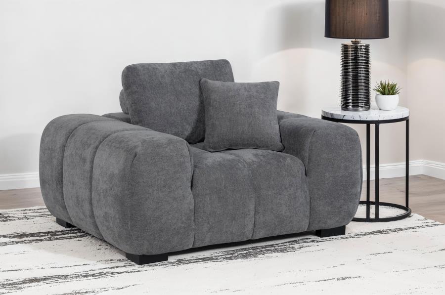 Octavia Charcoal Gray Track Arm Accent Chair by Coaster at Eve Furniture