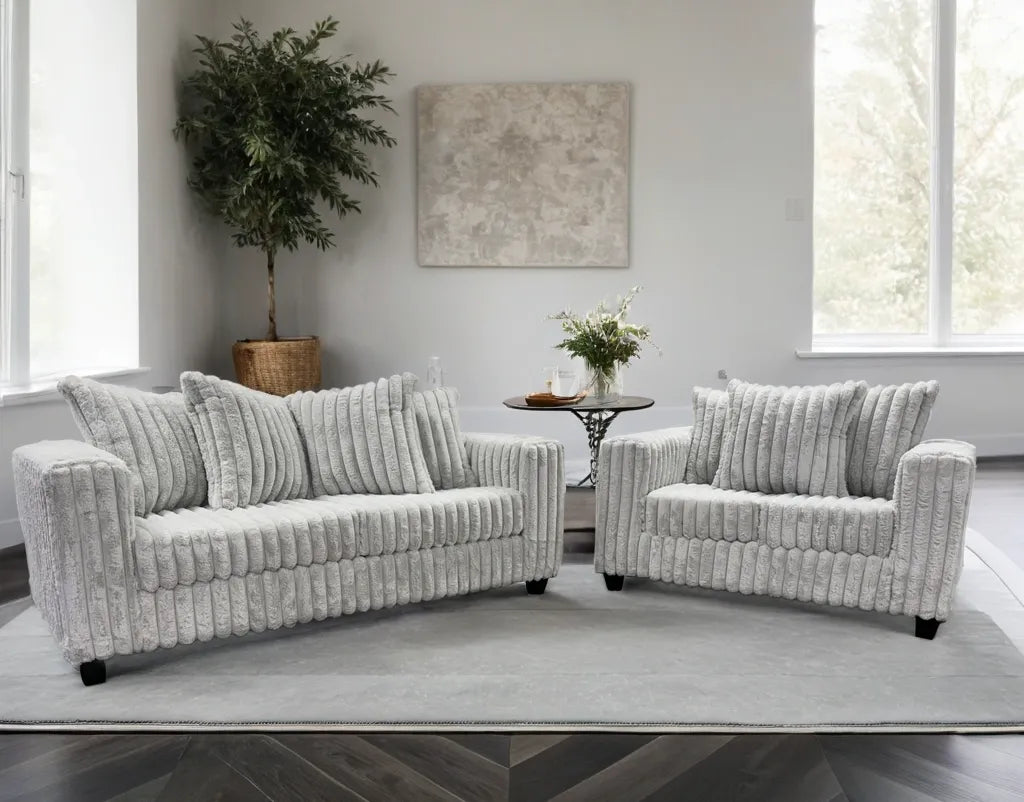 Larce Grey Sofa & Loveseat by Happy Homes at Eve Furniture