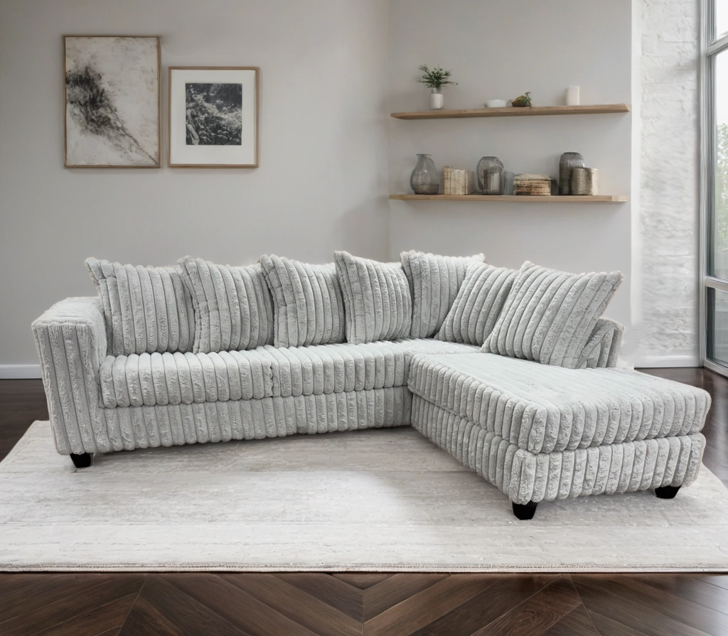 Larce Gray Right Arm Facing (RAF) Sectional by Happy Homes at Eve Furniture